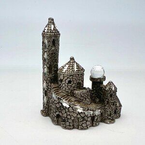 Vintage Spoontiques Pewter Castle Crystal Ball Vintage Fantasy Collectible 1980